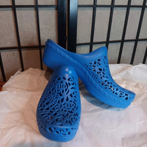 Dansko Blue Women's Mules with Cutout Design - Picture 2 of 9